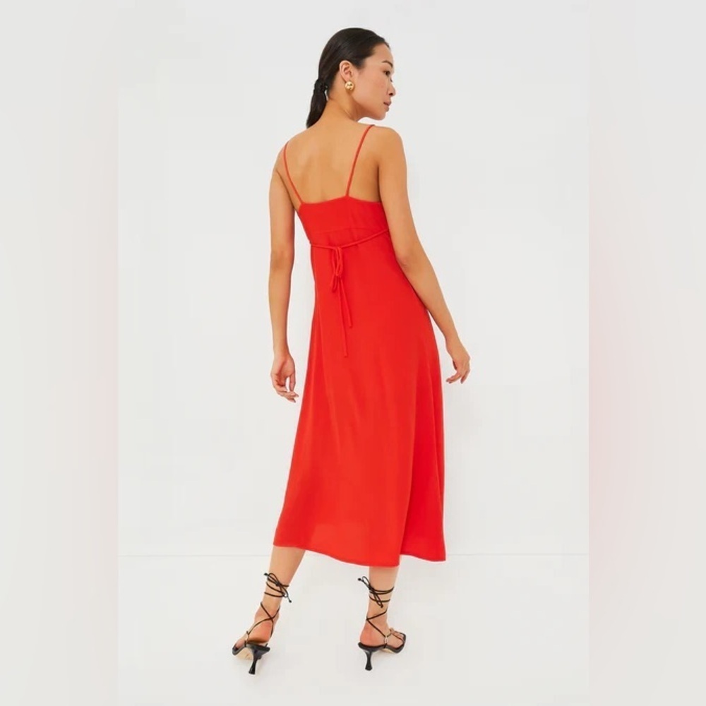 Emerson Fry Grenadine Amy Sundress Size M NWT Red Midi Dress Viscose Slit USA - Picture 4 of 12